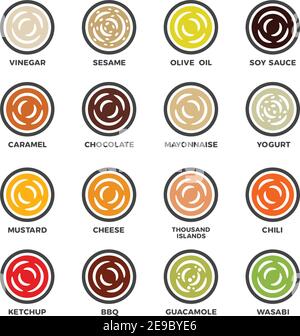 sauce and condiment icon set,vector and illustration Stock Vector
