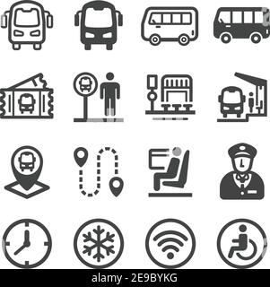 bus icon set,vector and illustration Stock Vector