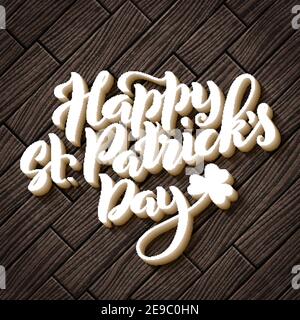 Happy St. Patricks Day card. Template poster with handwritten lettering. Vector illustration. Stock Vector