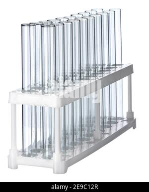 Empty laboratory test tubes isolated on white Stock Photo