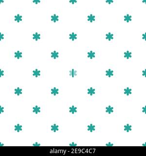 Seamless pattern with blue star or asterisk on white background. Ethnic symmetric background. Diagonal rhombus pattern. Geometric seamless texture. Mo Stock Vector