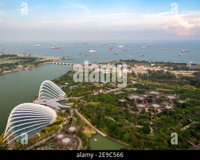 Gardens by the Bay urban nature park in Singapore Marina Bay Stock Photo