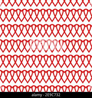 Seamless pattern with red hearts on white background. vector flat Valentine love ornament. Hearts romantic texture Stock Vector