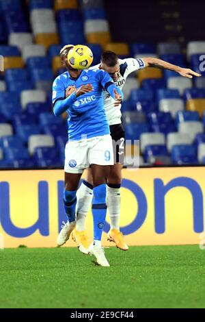 2/3/2021 - Victor Osimhen ( SSC Napoli ) during SSC Napoli vs Atalanta BC, Italian football Coppa Italia match in Naples, Italy, February 03 2021 (Photo by IPA/Sipa USA) Stock Photo