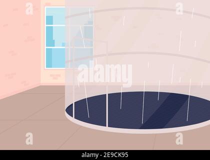Recreational wind tunnel skydiving flat color vector illustration Stock Vector