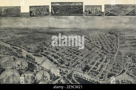 Birds-eye view of New Jersey, Garfield Stock Photo