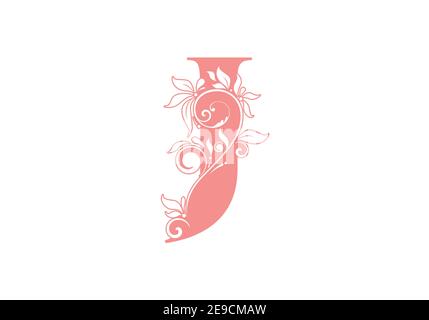 Monogram letters J. Floral alphabet . Monogram initials perfectly for wedding invitations, greeting card, logo, poster and other design. Stock Vector