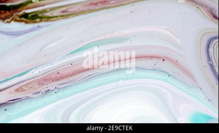 The colors of the aqueous ink are translucent. Abstract multicolored marble texture background Stock Photo