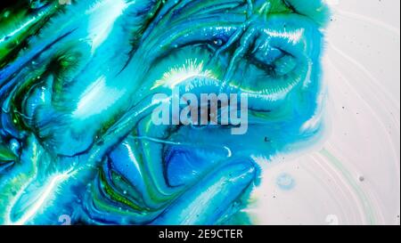The colors of the aqueous ink are translucent. Abstract multicolored marble texture background Stock Photo