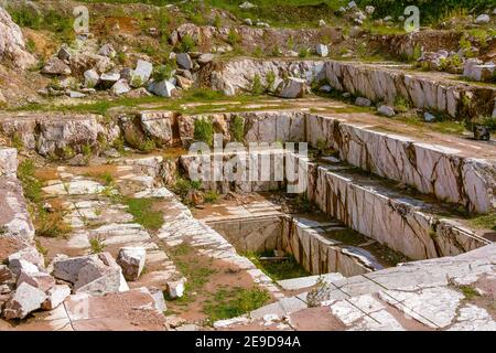 Abandoned marble quarry near the village of Artyshta, Kemerovo region-Kuzbass Stock Photo