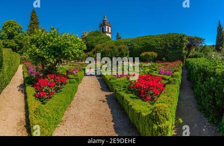 Gardens and Casa de Mateus estate in Portugal Stock Photo