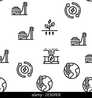 geothermal energy power plant seamless pattern vector Stock Vector ...