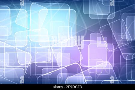 Abstract wide technology background with hexagons and gear wheels. Hi-tech circuit board illustration. Stock Photo