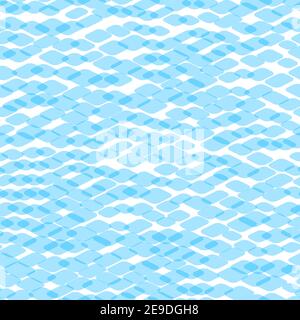Abstract blue squares on white background. Seamless pattern with geometric print for wallpaper, web page, textures, card, postcard, faric, textile Stock Vector