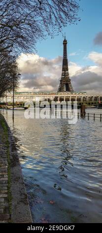 SEINE FLOODS IN PARIS Stock Photo