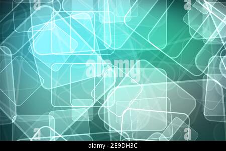 Abstract wide technology background with hexagons and gear wheels. Hi-tech circuit board illustration. Stock Photo