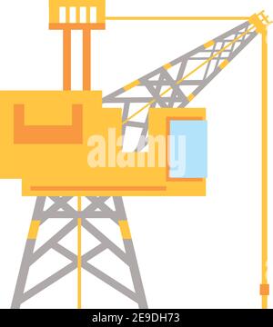 fracking tower with cabin and oil drill vector illustration Stock Vector