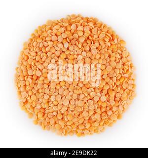Red lentils isolated on white background Stock Photo