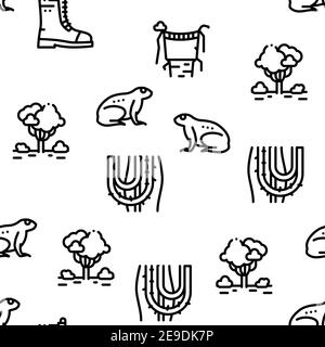 Jungle Tropical Forest Seamless Pattern Vector Stock Vector