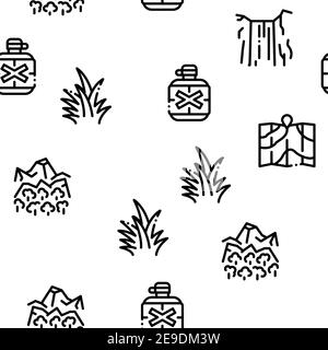 Jungle Tropical Forest Seamless Pattern Vector Stock Vector