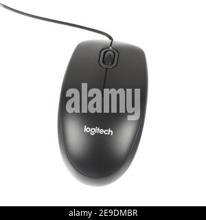 Top view of computer mouse isolated on white background Stock Photo