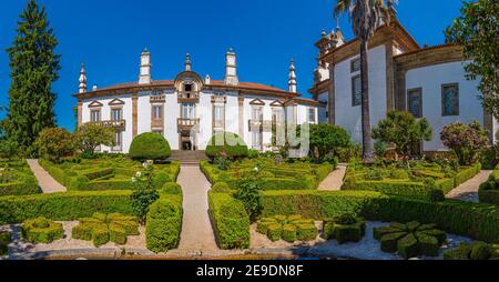 Gardens and Casa de Mateus estate in Portugal Stock Photo