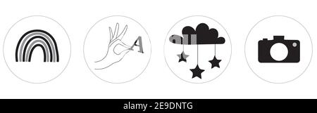Graphic vector icons in color for web print Stock Vector