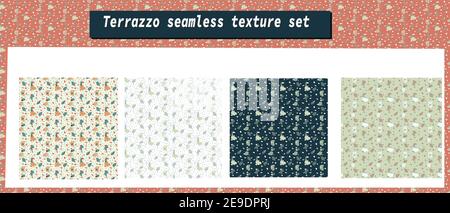 set of terrazzo texture pattern background vector Stock Vector