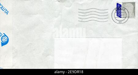 GOMEL, BELARUS - AUGUST 12, 2020: Old envelope which was dispatched from Netherlands to Gomel, Belarus, August 12, 2020. Stock Photo