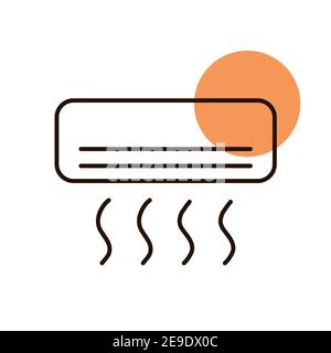 Split-system air conditioner flat vector icon. Graph symbol for ...