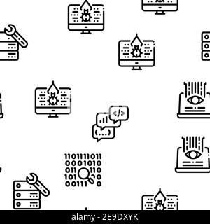 Software Testing And Analysis Seamless Pattern Vector Stock Vector