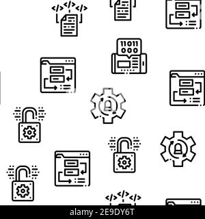 Software Testing And Analysis Seamless Pattern Vector Stock Vector