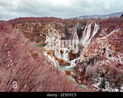 National park Plitvice lakes Croatia Europe creative altered color National park Plitvice lakes Croatia Europe creative altered color