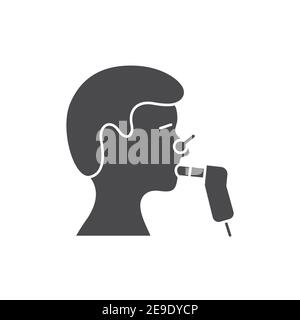 Functional pulmonary test black glyph icon. Medical and scientific concept. Laboratory diagnostics. Pictogram for web, mobile app, promo. UI UX design Stock Vector