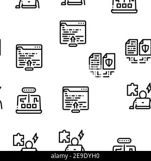 Software Testing And Analysis Seamless Pattern Vector Stock Vector