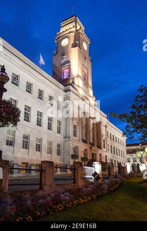 Evening view of Barnsley Town Hall in South Yorkshire, England Stock Photo