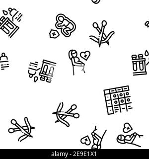 Maternity Hospital Seamless Pattern Vector Stock Vector