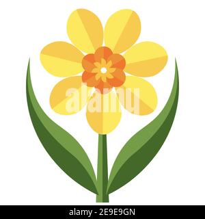 Daffodil flower vector illustration on a white background Stock Vector