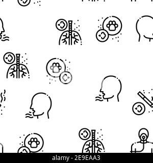 Asthma Sick Allergen Seamless Pattern Vector Stock Vector