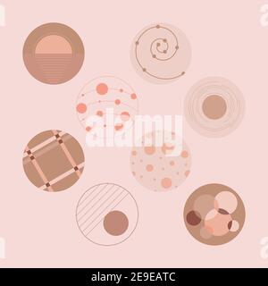 Minimal circle icons for instagram highlight cover Stock Vector