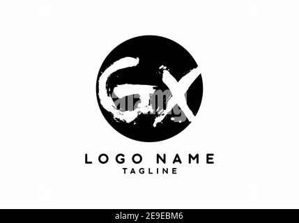 black and white alphabet letter gx g x logo combination design suitable ...