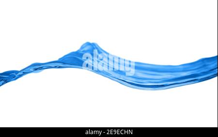 Blue water surface isolated on white background. Stock Photo