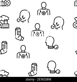 Asthma Sick Allergen Seamless Pattern Vector Stock Vector