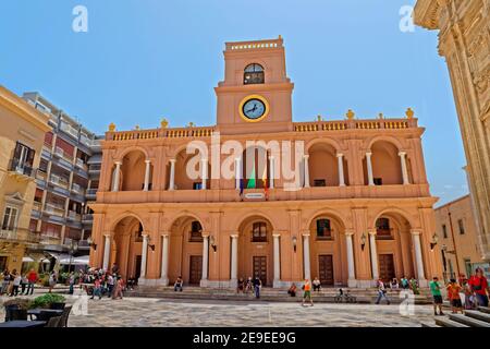 The Palazzo VII Aprile, Marsala, Province of Trapani, Sicily, Italy. Stock Photo