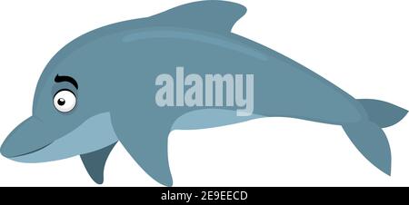 Vector illustration of a dolphin cartoon Stock Vector