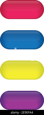 Set of glossy button icons for your design. Stock Vector