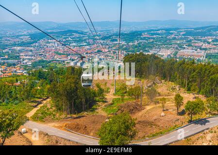 Aerial view of Portuguese city Guimaraes Stock Photo