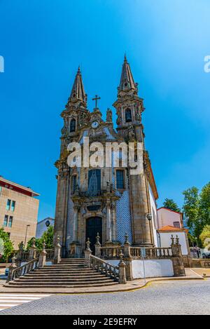 View of church of Igreja e Oratórios de Nossa Senhora da Consolação e Santos Passos in Portuguese city Guimaraes Stock Photo