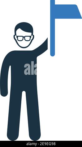 Control and signal flags icon - Simple vector illustration for graphic and web design or commercial purposes. Stock Vector