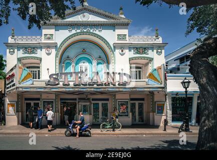 Key West, USA - 04.30.2017: Old cinema on Duval Street. Beautiful old building of Strand Theatre. Stock Photo